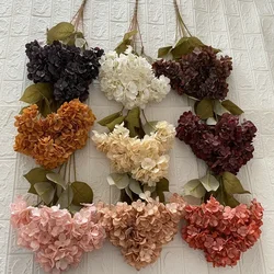 Artificial Hydrangea Fake Flower Wedding Photography Bouquet Home Living Room Coffee Table Autumn Silk Pastoral Hydrangeas Decor
