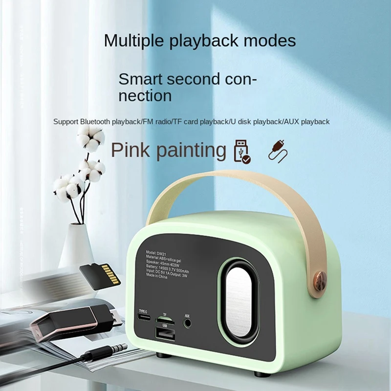 Mini altoparlante Bluetooth retrò lettore musicale classico suono Subwoofer Stereo altoparlanti decorativi portatili casa