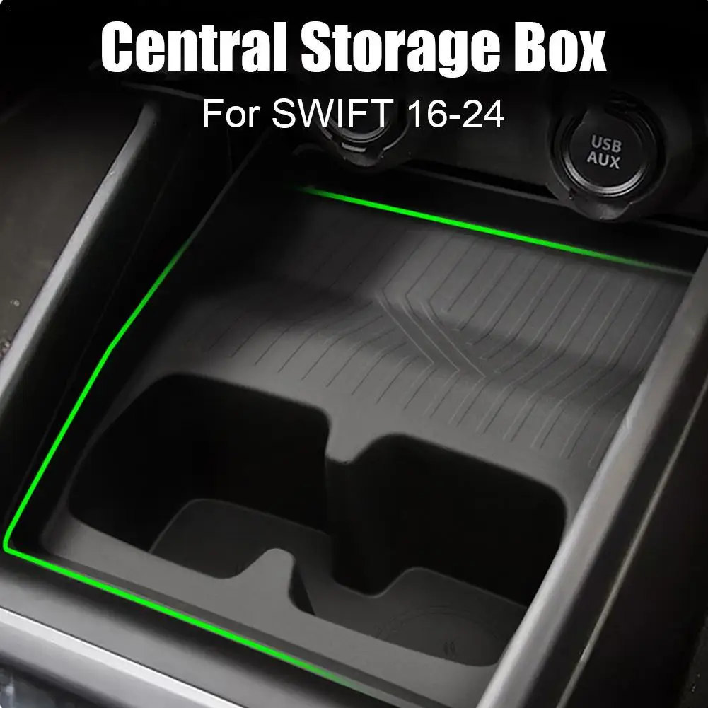 Universal Silicone Cup Holder Tray Organizer For Suzuki Swift 2016-2024 Center Console Armrest Storage Box Tools Accessories