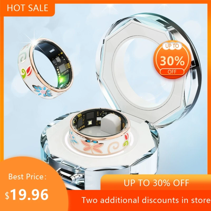 Black Technology Real-time Monitoring Of Heart Rate Blood Oxygen Blood Pressure Exercise Monitoring Step Photography Smart Ring