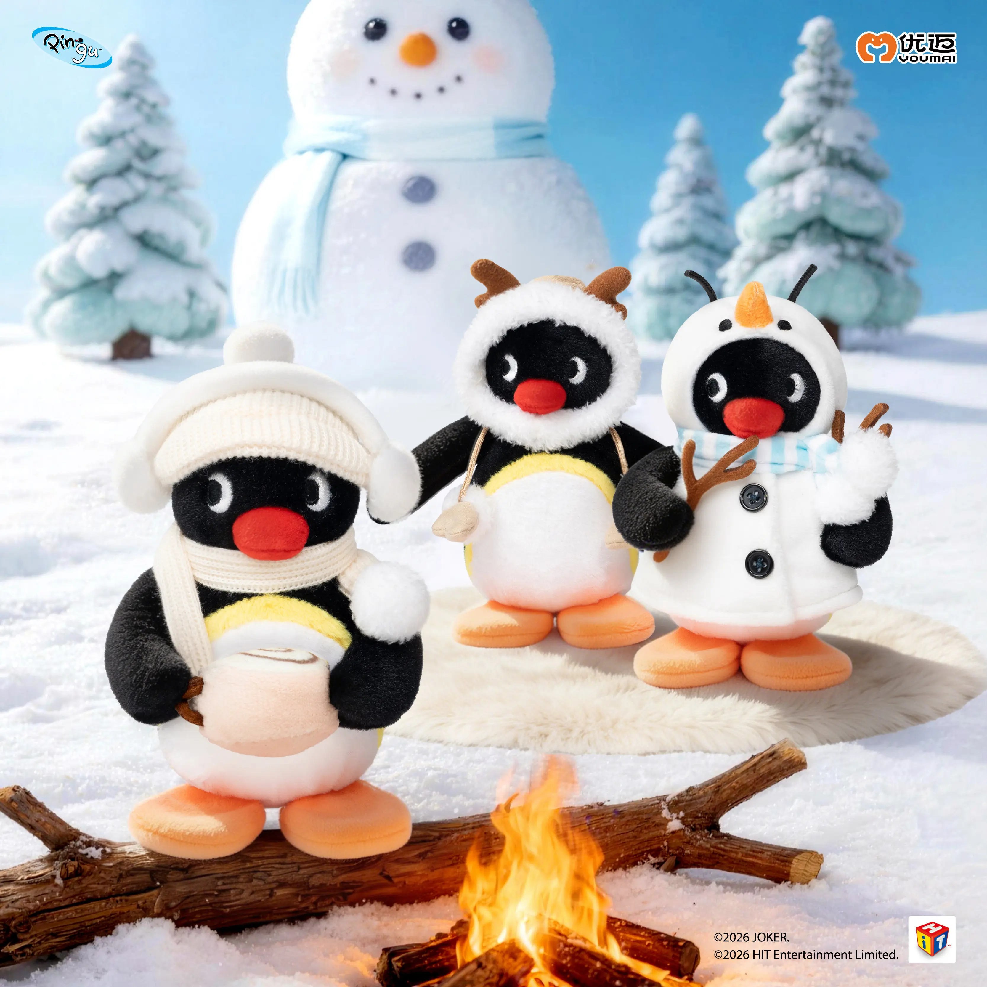 Pingu Cute Penguin Doll Keychain Pendant Warm Winter Solo Travel Flower Bouquet Series Backpack Charm Toy Gift for Fans view 5