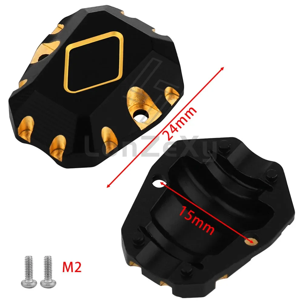 Black Coated Brass Skid Plate Portal Outer Housing Cover Diff Covers for 1/18 RC Crawler Redcat Ascent18 Ascent-18 Upgrade Part