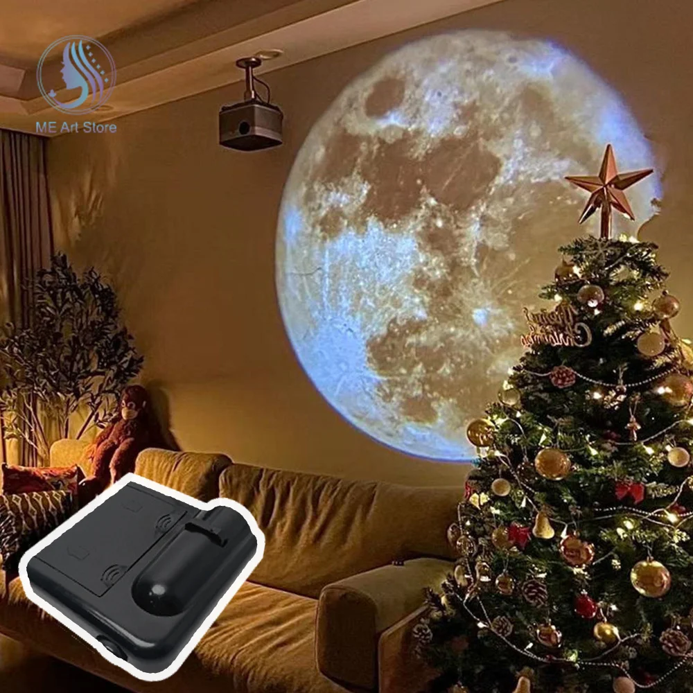 Projection Lamp Aurora Moon Galaxy Night Light Creative Background Atmosphere Lamp Earth Projector Photography Lamp for Home