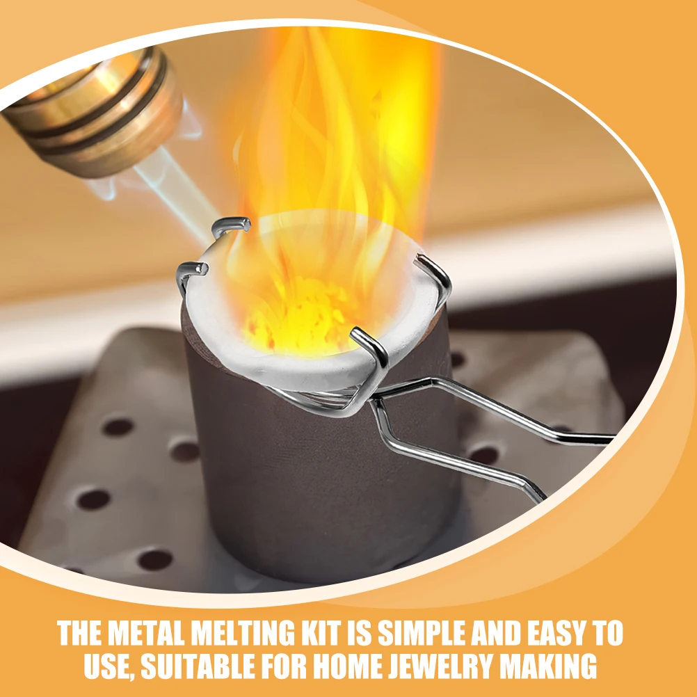 

Crucible Set Metal Melting Kit Crucibles Tongs Bowl Compact Design Jewelry Tools High Temperature Resistant Steel Practical