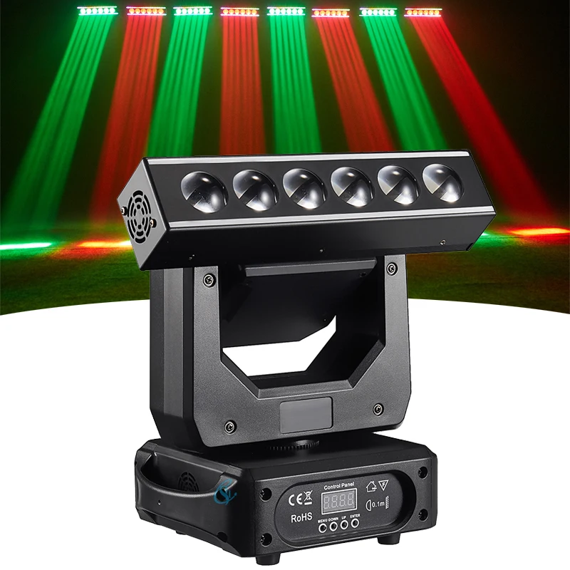 6x20W LED RGBW Beam Bar Moving Head Light Stage Disco Party Rotating DJ Lights For Wedding Dance Club