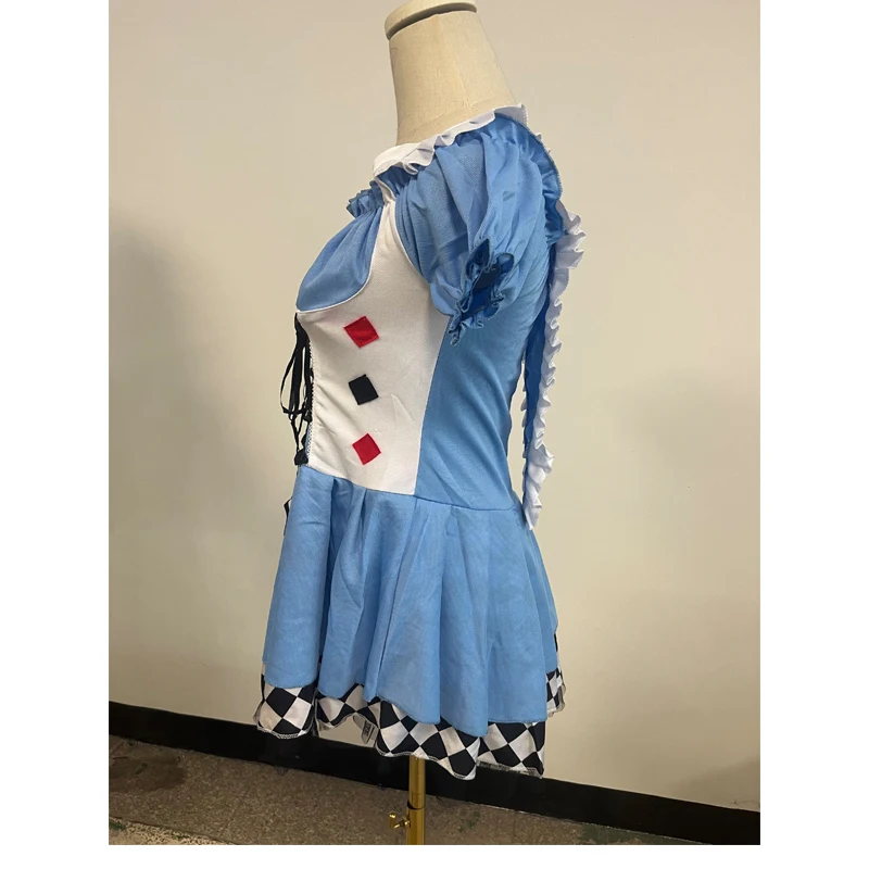 Meid Jurk Cosplay Kostuum Spel Alice Outfit Blauwe Lolita Jurk