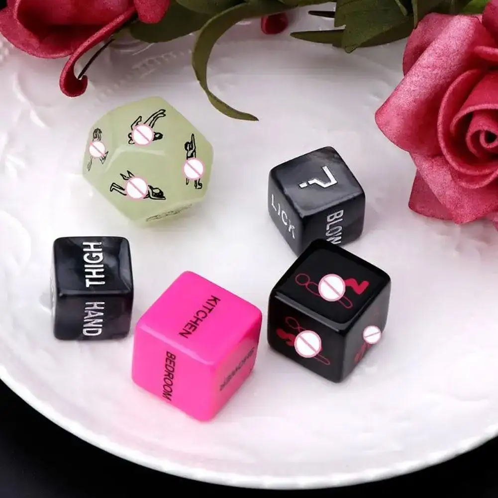 5Pcs/Set Sexy Dice Set Fun Adult Love Posture Couple Game Sex Noctilucent Erotic Lovers Position Foreplay Romantic Party Toy
