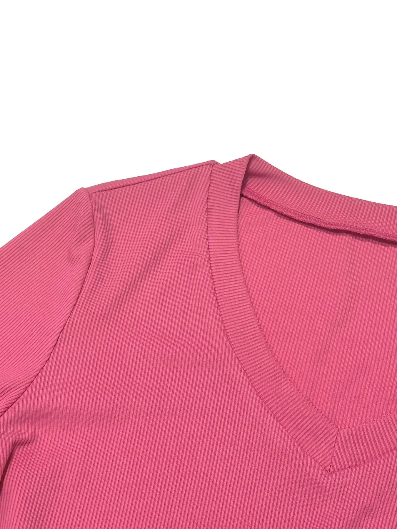 패션 브이넥 여성 티셔츠 여름 단색 반팔 캐주얼 티셔츠 여성 상의 여성 의류 티셔츠 카미세타 티셔츠 Q879