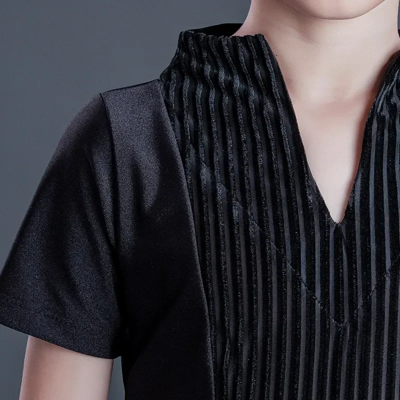 어린이 라틴 댄스 의상 옷 소년 라틴 댄스 드레스 탑 바지 정장 룸바 경쟁 댄스웨어 탱고 차차 의상