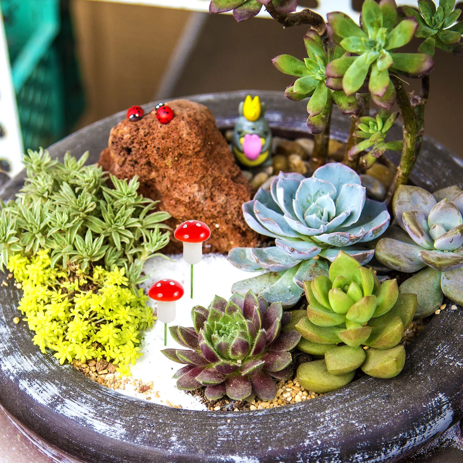 

100pcs Simulation Mini Mushroom Artificial Plant Garden Landscape Ornament For Micro Landscape Decoration Desktop Fairy Garden