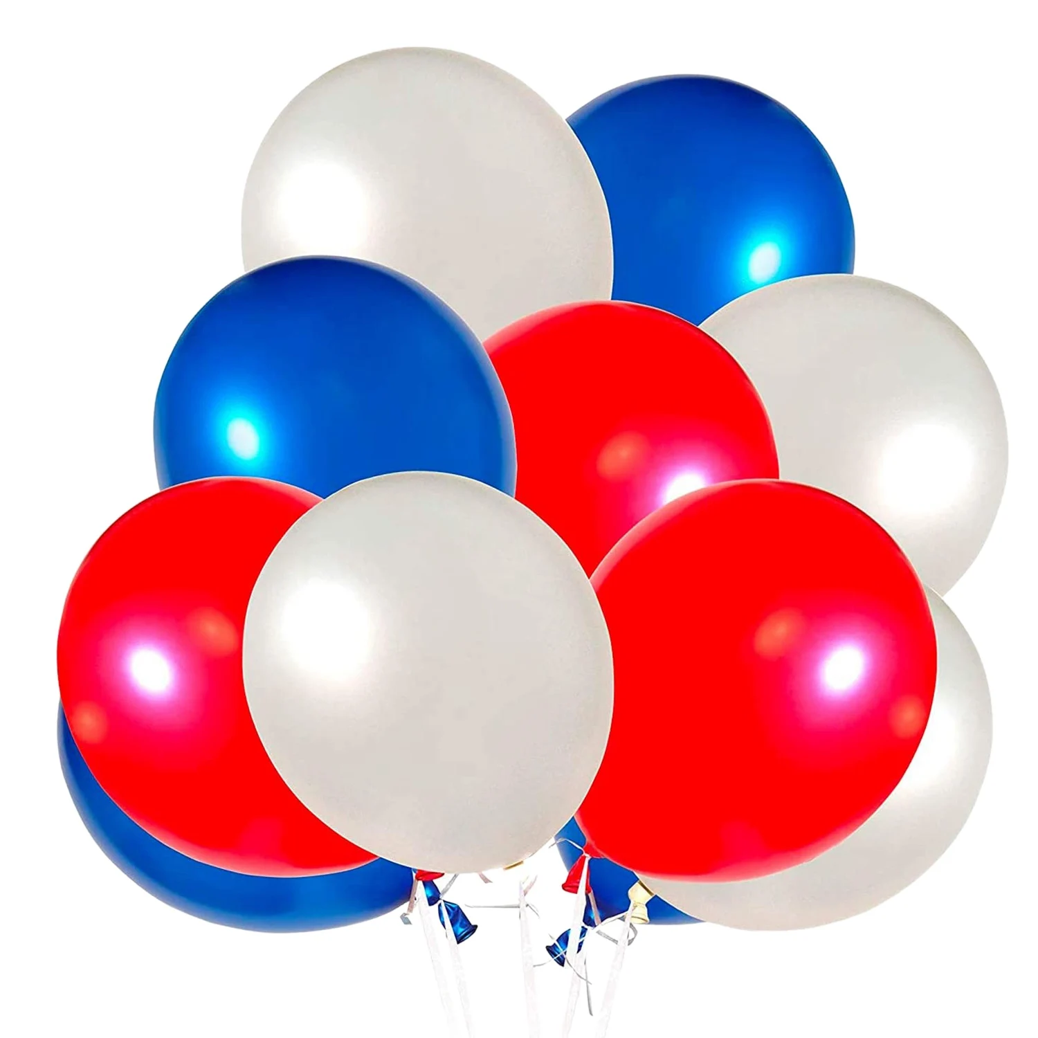 Confezione da 60 palloncini rossi bianchi e blu Palloncini per feste in lattice da 12 pollici Decorazione perfetta per feste di compleanno per tutte le occasioni