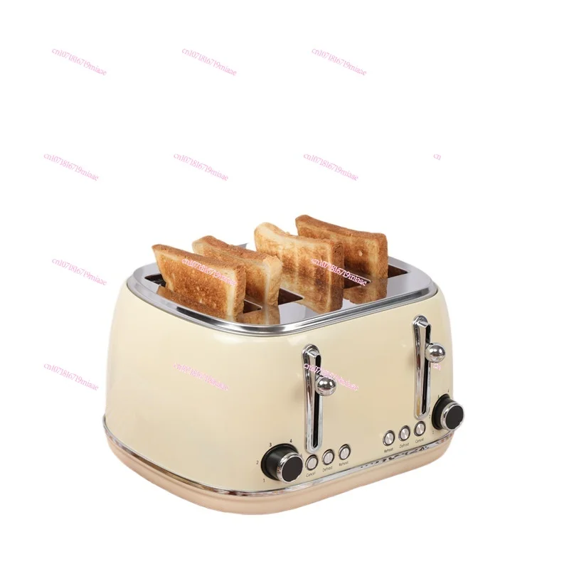 Popular retro four-piece multi-functional toaster, small household appliances, breakfast machine,