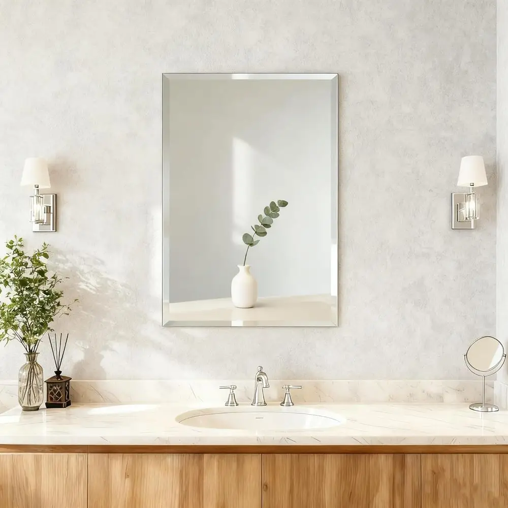 

Зеркало со скошенными краями 24x16 дюймов для ванной, гостиной, прихожей и спальни