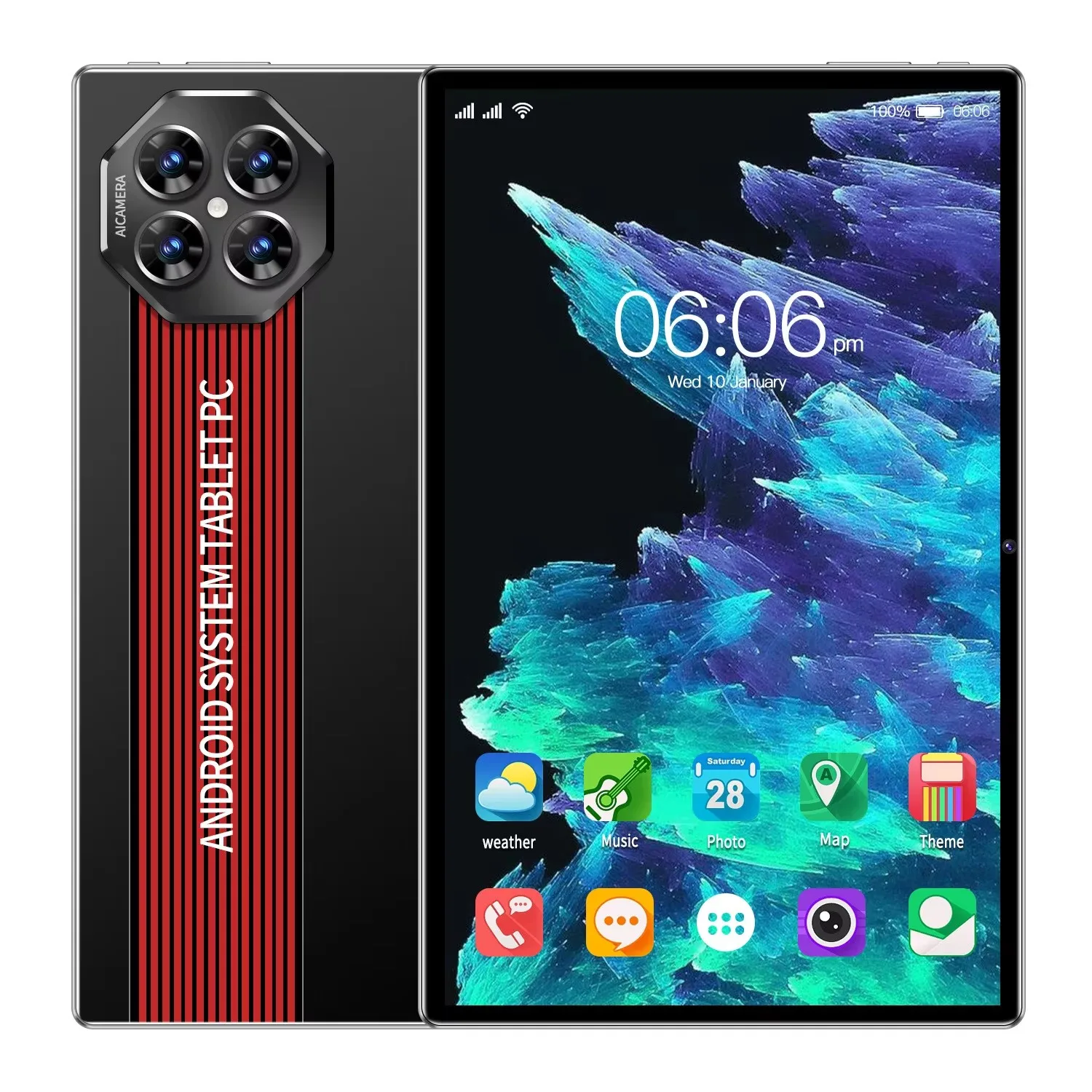 P90 10.1 Inch Tablet PC Call Octa Core 8GB+256GB Android 13.0 Wi-Fi 4G LTE GPS Real Battery 5000mAh Tablet PC