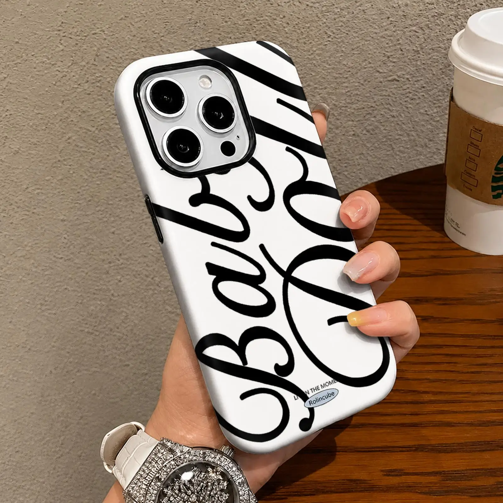 Coque de téléphone avec lettrage cursive en gras pour iPhone 18 17 16 15 14 13 12 11 Pro Max Air, coque de protection antichoc double couche