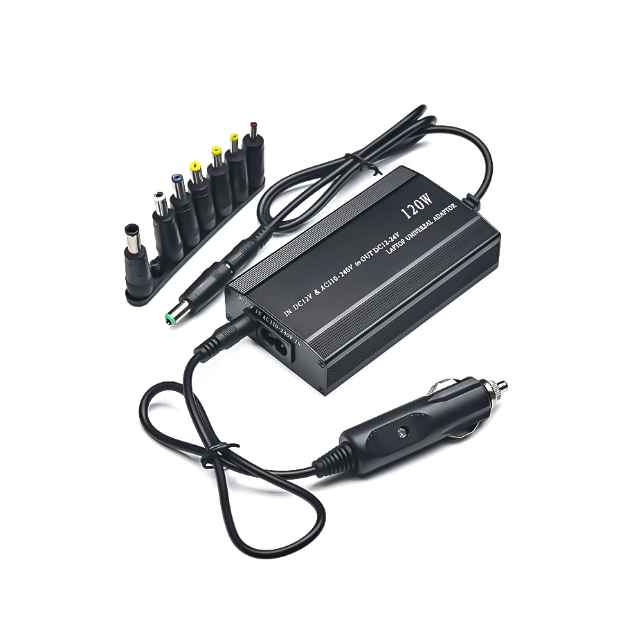 Ajustável 120w 220v 110v a 12v 15v 16v 18v 19v 20v 22v 24v carregador de carro universal ac dc fonte adaptador de alimentação usb notebook