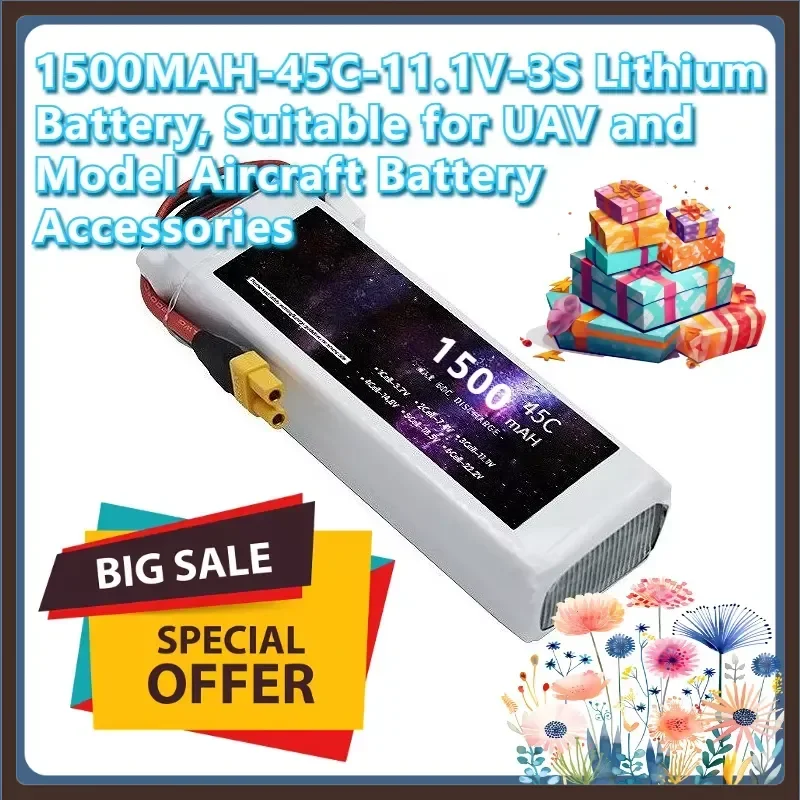 1500mAh 45C 11.1V 3S Lithium-ion Batteries for Drone and Model Aircraft Battery
