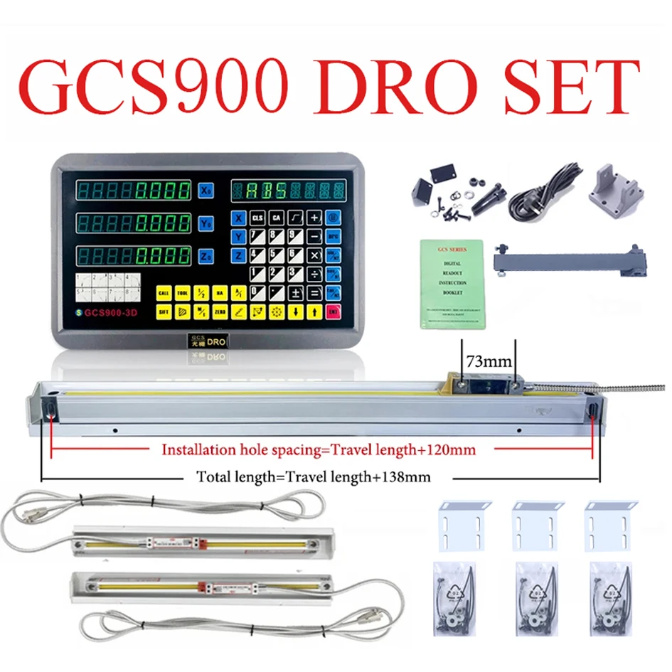 

HXX Complete Dro 2 3 Axis Digital Readout AC220V/110V And 2 Pieces 3 Pieces 50-1000mm Linear Scale Encoder Grating Ruler