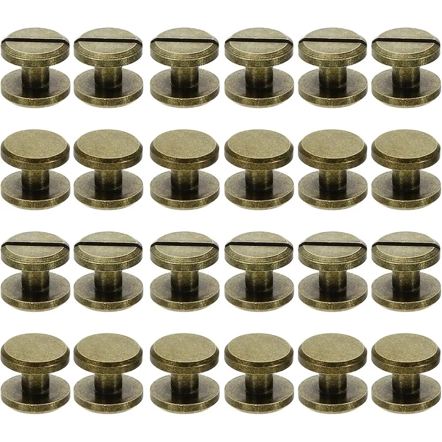 

M4x4 мм винты Chicago, 25 комплектов, латунные винты Chicago с прорезями, заклепки для кожаного ремня, фотоальбомы Bro