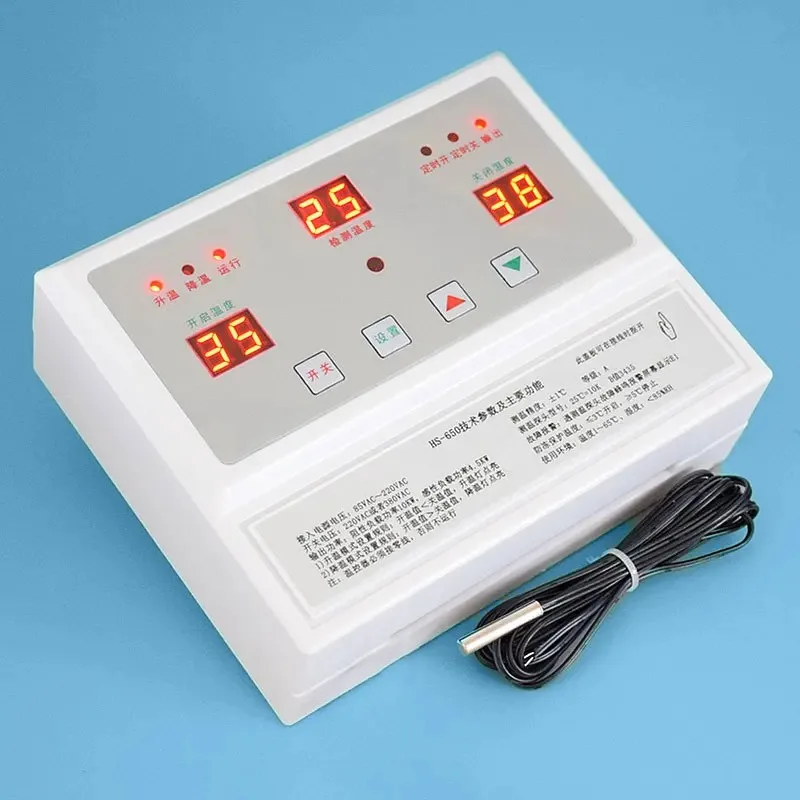 220V 380V Dual Purpose Breeding Farm Temperature Controller Single Three Phase Ventilation Cooling Electric Heating Thermostat