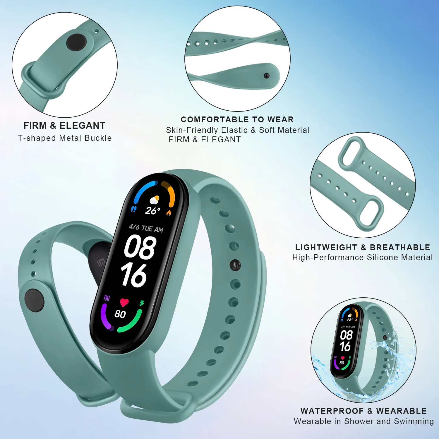 14Pcs Strap Band For Xiaomi Mi Band 5 6 Smart Watch Wristband Bracelet Replacement Silicone Strap for Xiaomi Mi Band 5 6 Band