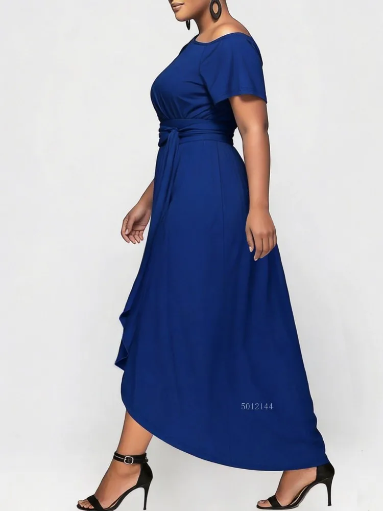 L-4XL Plus Size Clothes Dresses Women Robes Spring Summer Short Sleeve Street Style Casual 3XL 4XL Big Size Maxi Dress Oversized