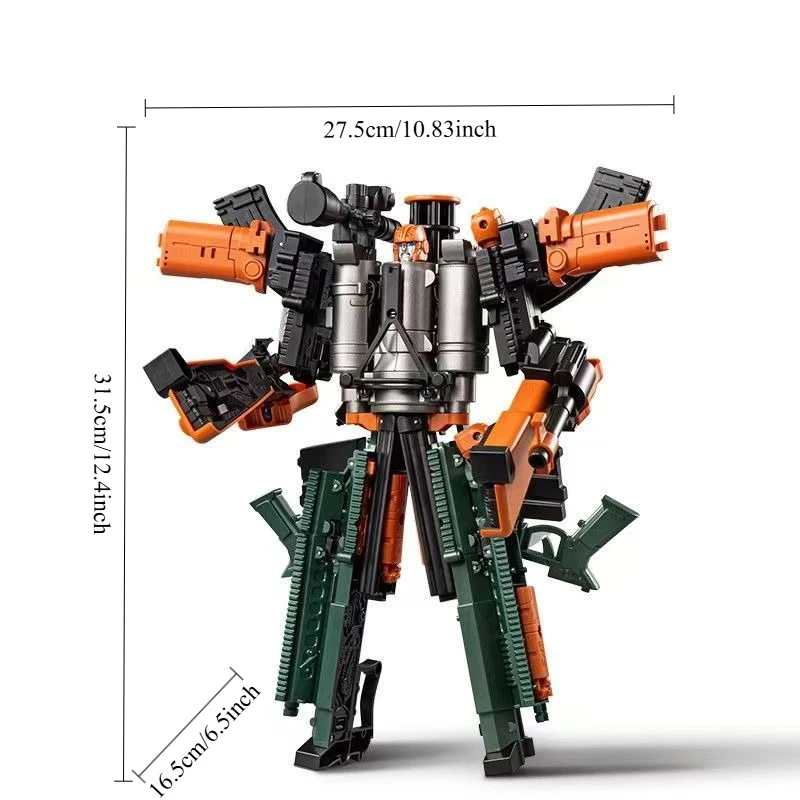 27.5 cm/10in 3-in-1 Transformerende Robot Speelgoed Game Action Figure Vuurwapens Wapen Transformatie robot Plastic Model Kinderspeelgoed