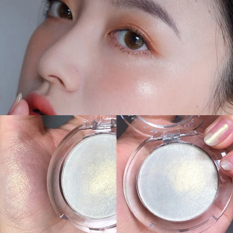 Única cor Highlighter pressionado o pó, iluminar o rosto Glitter Pérola Light Maquiagem, Contorno Maquillaje Shimmer