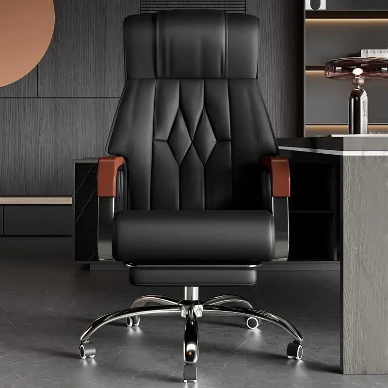 Leather office chairs with rotating elevators, computer chairs, and home electronic sports chairs, comfortable and durable