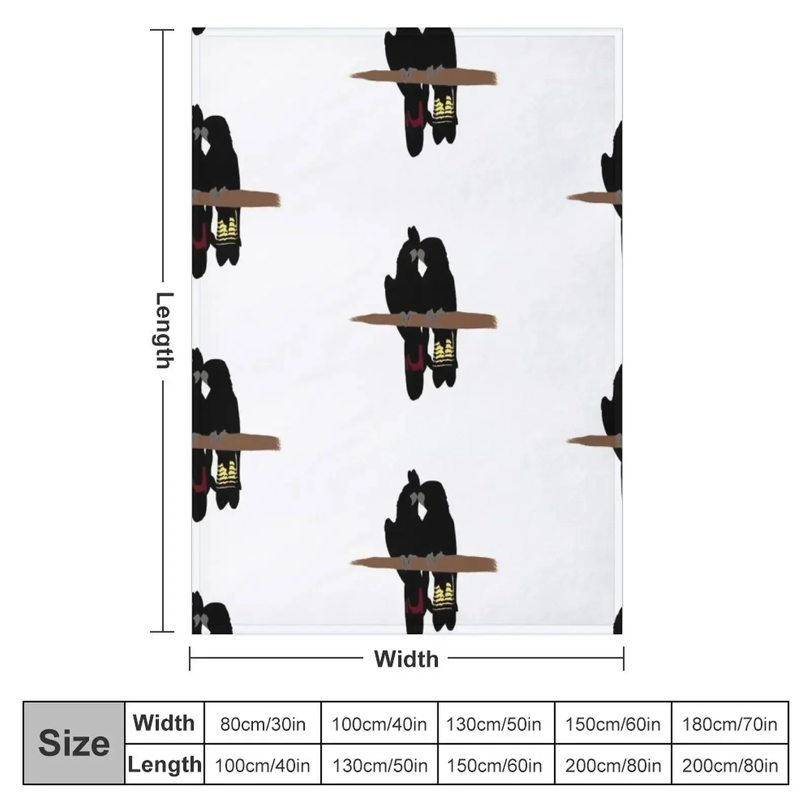 Black Cockatoos Throw Blanket christmas decoration Custom Blankets