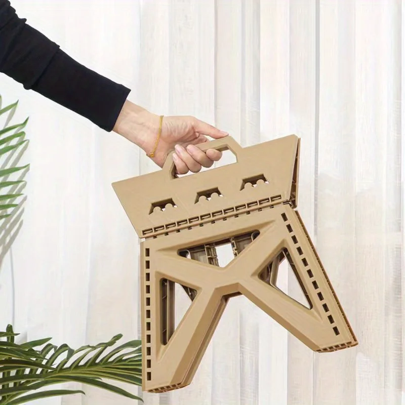 

Portable Folding Stool, High Load-bearing Handle Design Durable Mini Stool, For Outdoor Fishing Camping
