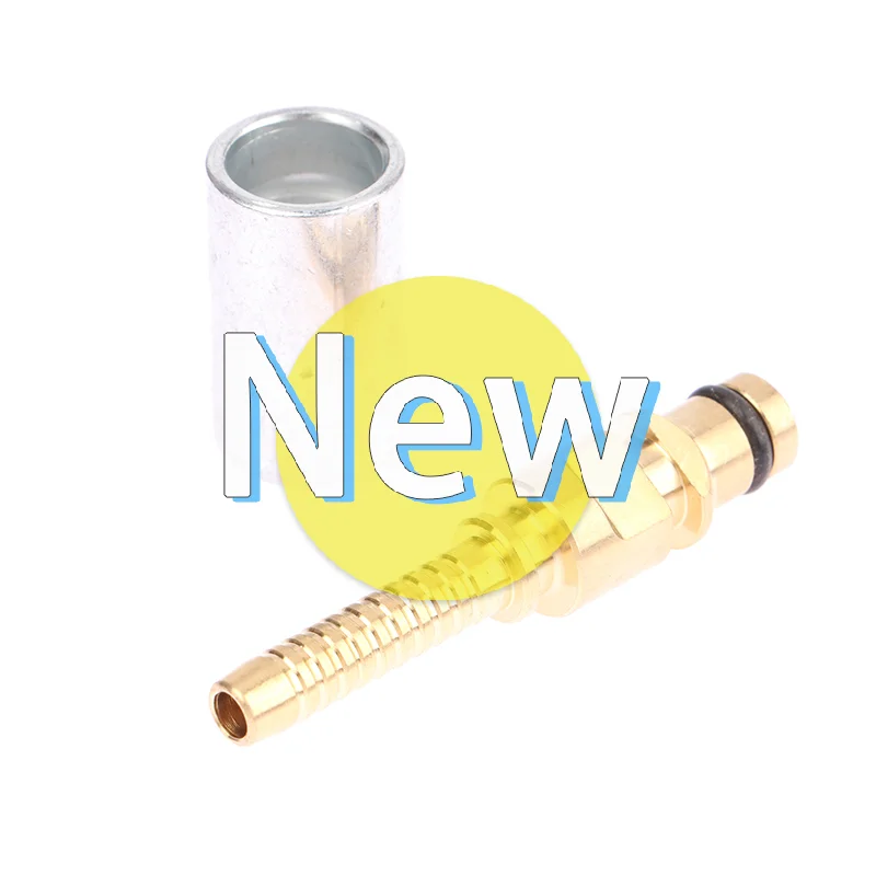 

[]1PC Metal Hose Plug Fitting With Sleeve For Karcher K Pressure Washer Pipe Tip Repair Connector Adaptor,Gold/Silver