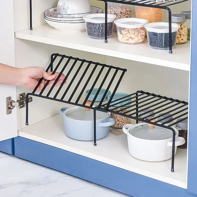 

Kitchen Sink Storage Rack With Sliding Drawer Shelf Carbon Steel Under Sink Cabinets Bathroom Cabinet Layered Storage Cabinet