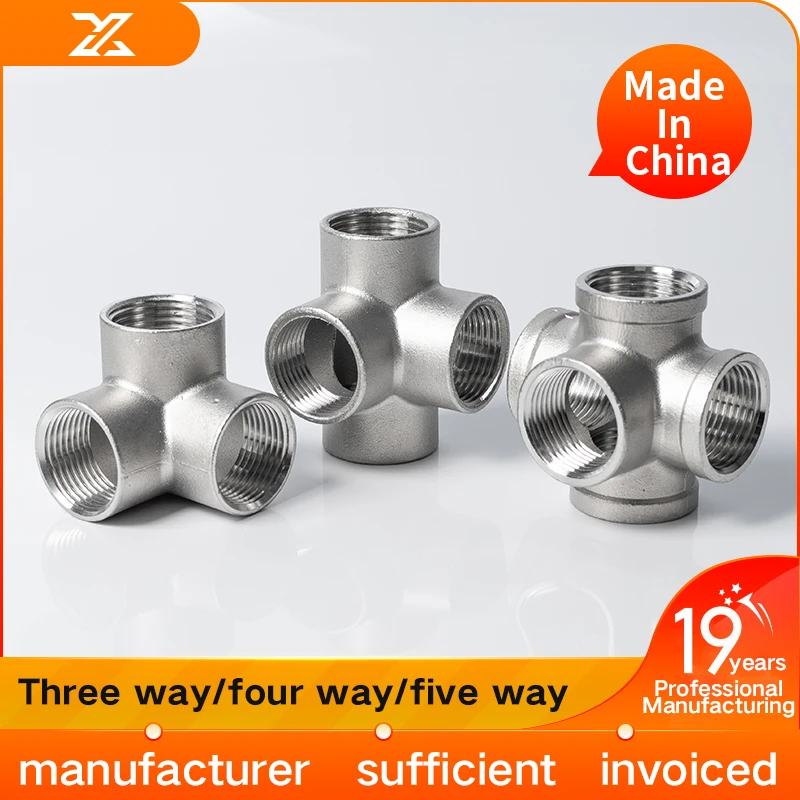 

304 stainless steel pipe fittings, three-dimensional three way, four way, five way, water pipe fittings, shelves, right angle jo