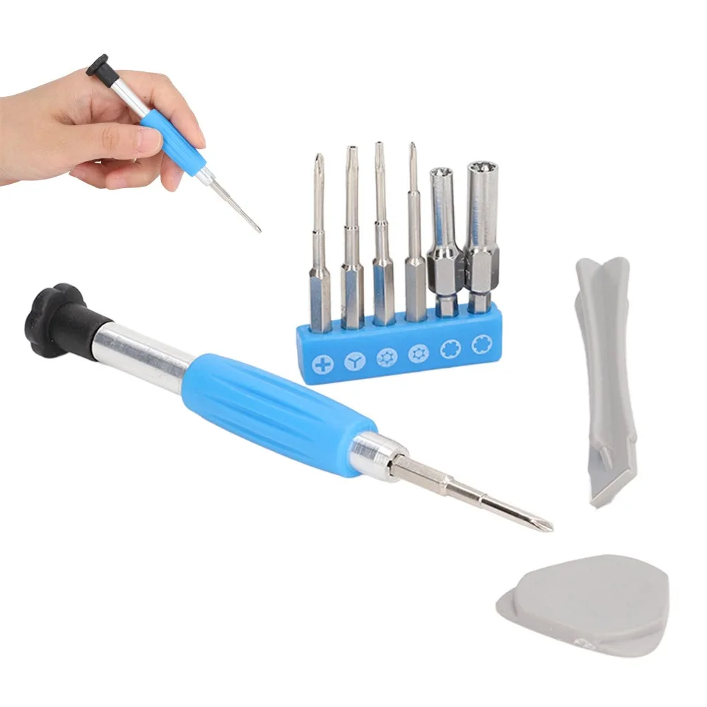 

10 шт., 3,8 мм и 4,5 мм, набор инструментов для ремонта отверток T8 и T6, защитные биты Torx, набор защитных отверток Torx