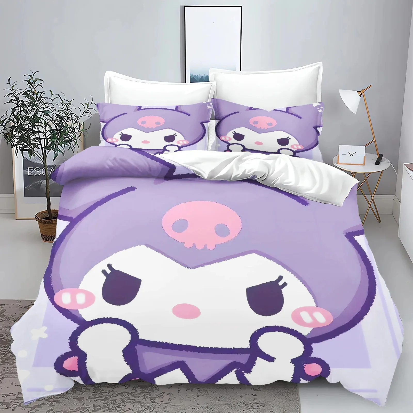 Kulomi duvet cover pillowcase, home bedroom cartoon boy girl cute bedding set duvet cover, comforter sets135x200cm