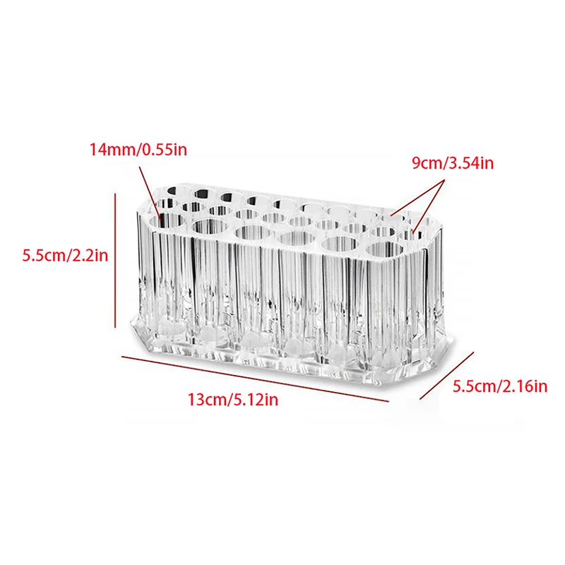 26 Holes Nail Art Brush Organizer Desktop Eyeliner Holder Cosmetics Pen Storage Rack Acrylic Makeup Brush Holder Showing Shelf