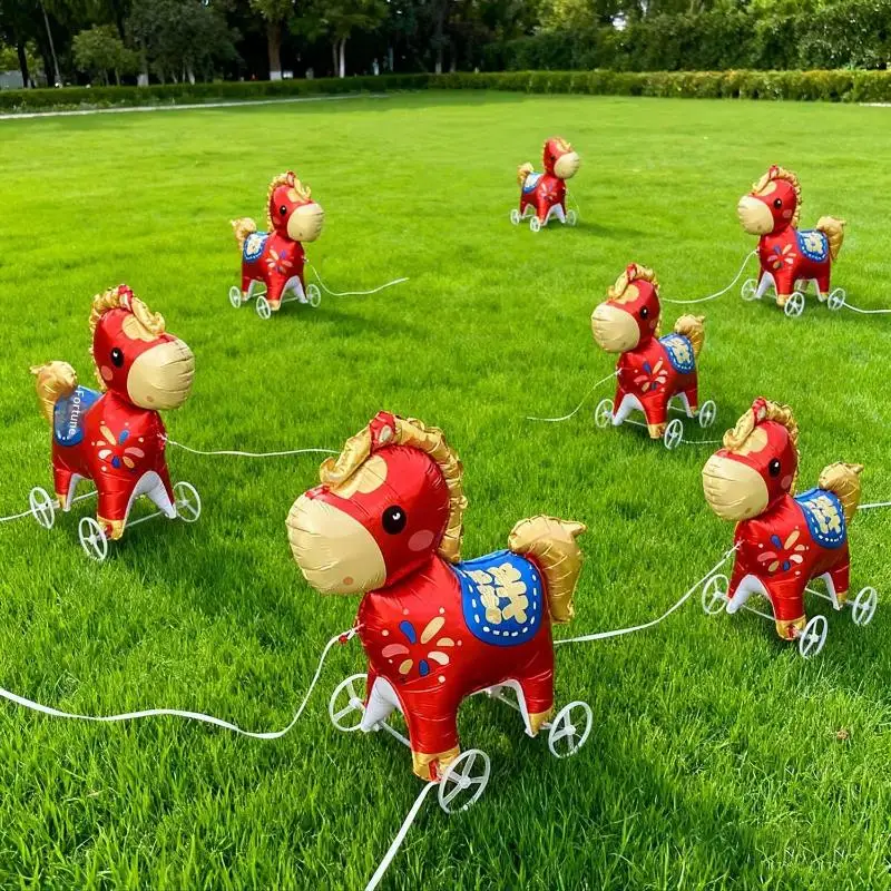 

4D-фольгированные шары-мультяшки: Слон на колесах, аксессуары для шаров с колесами для украшения детских дней рождения