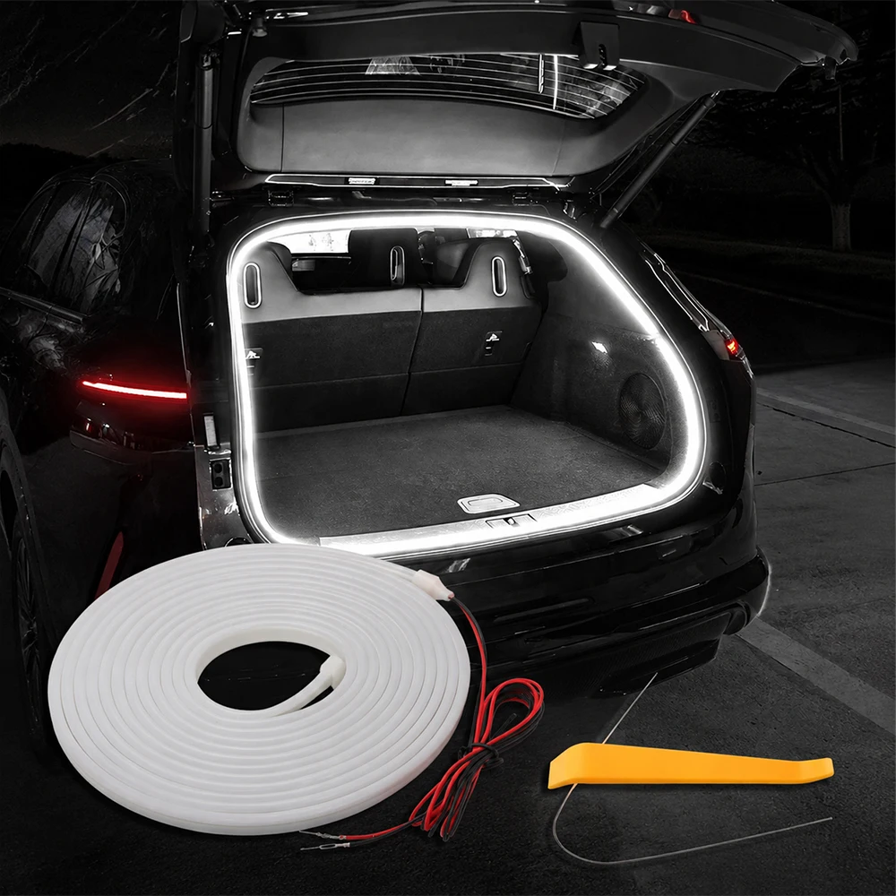 Auto-LED-Kofferraumbeleuchtung mit hoher Helligkeit, Ambientebeleuchtung, Innenraumdekoration, LED-Lichtleiste für Limousine, SUV, MPV, automatische Sensor-Heckklappenleuchte