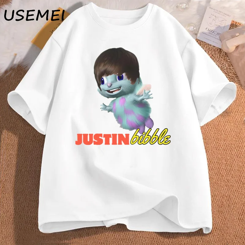 Funny Justin Bibble Printed T-shirt Men Women Cotton Short Sleeve T Shirt Unisex Fashion Summer 90s Mens Clothing Streetwear