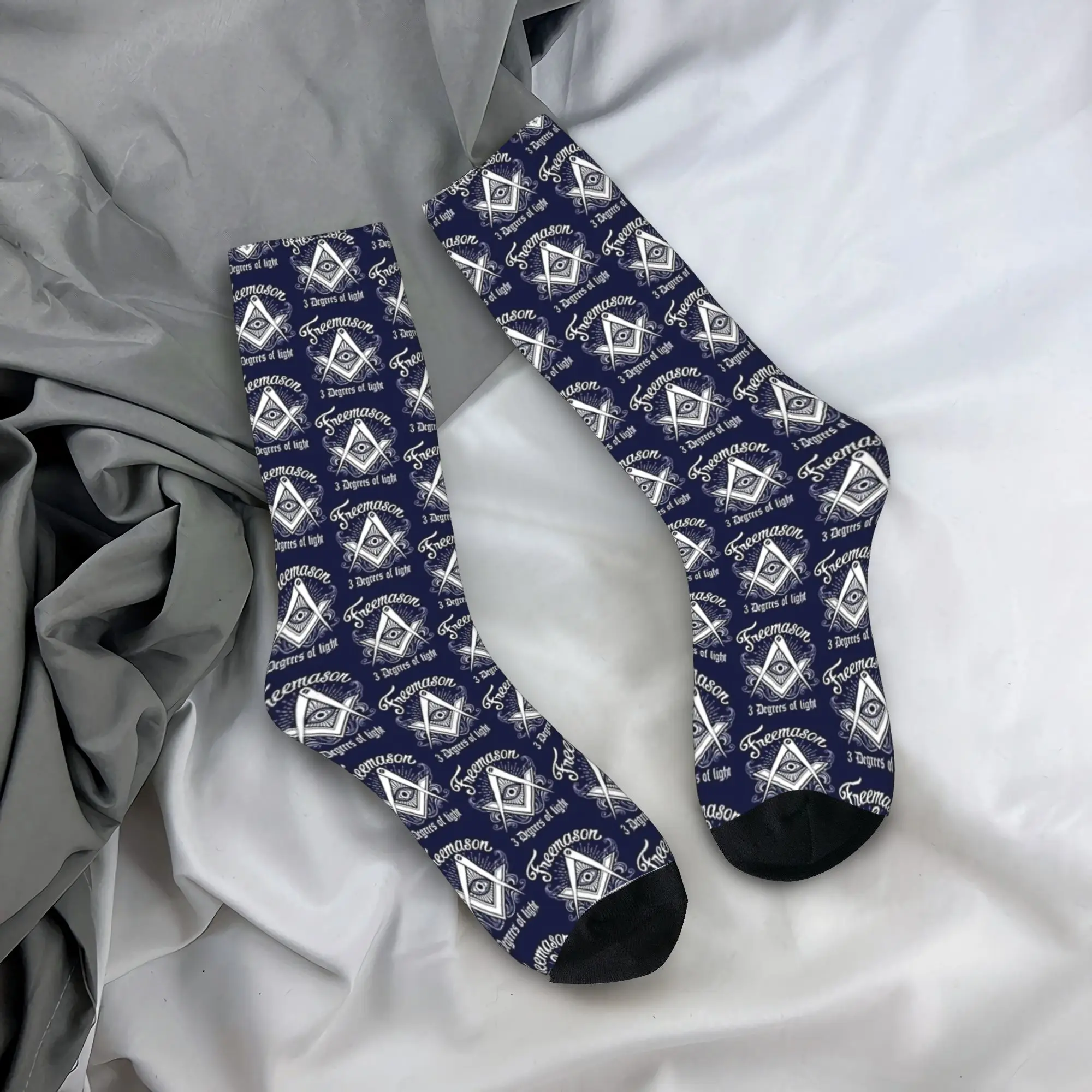 

Freemason Logo Masonic Lodge Square Compass Mason Symbol Socks Winter Stockings Men Socks Design Running Sports Anti Skid Socks