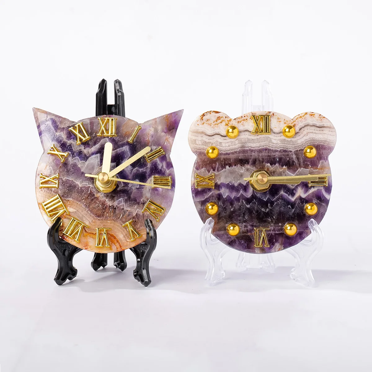 

1 шт., роскошные ветровые аметисты, розовые кристаллы, круглый камень, креативные часы, подвесной светильник для стола, домашний декор для спальни