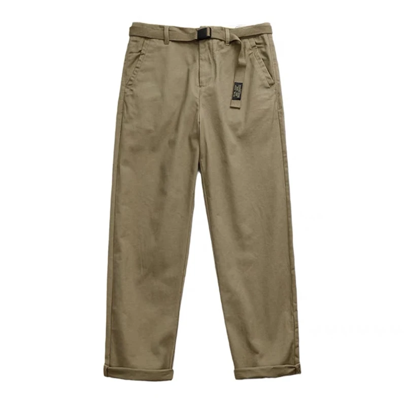 Vintage Men\'s Casual Pants 100% Cotton Japanese Retro Harajuku Spring Loose Falling Straight