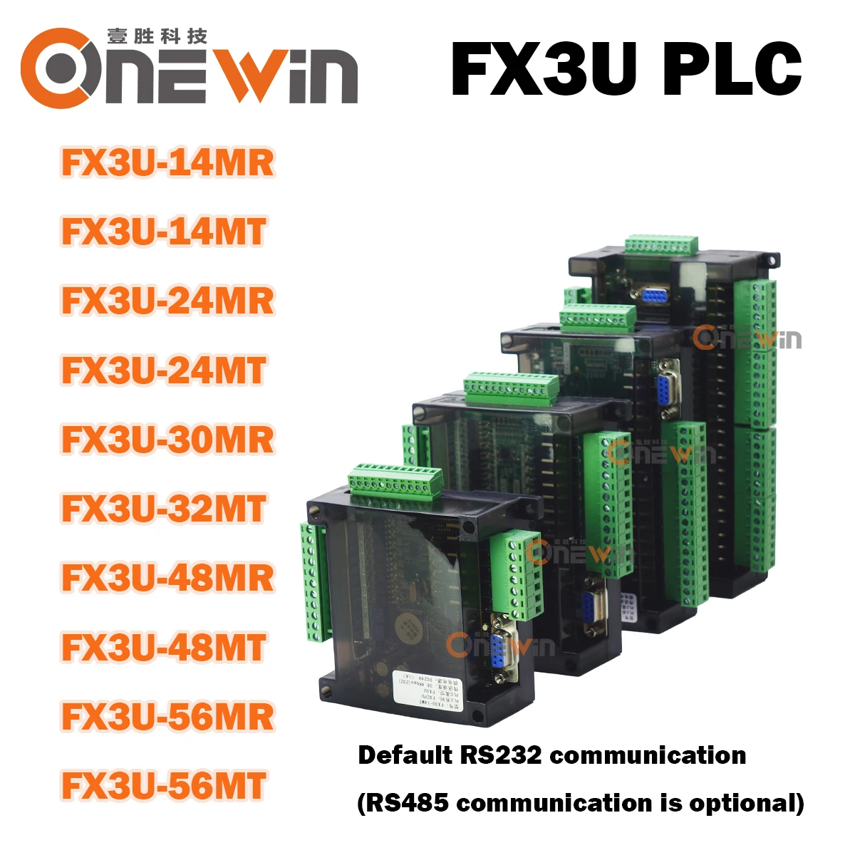 

FX3U PLC 14MR 14MT 24MR 24MT 30MR 32MT 32MR MT 48MR MT 56MR MT PLC industrial control board 6AD 2DA Relay output with RTC RS485