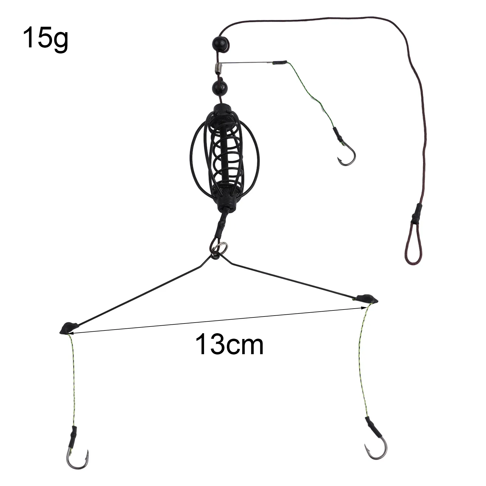 1szt Carp Fishing Feeder Fishing Spring Bait Cage Fill Bait Tools Plug Play Black Hook Rig Set Feeder Tackle Fishing Baits Cages