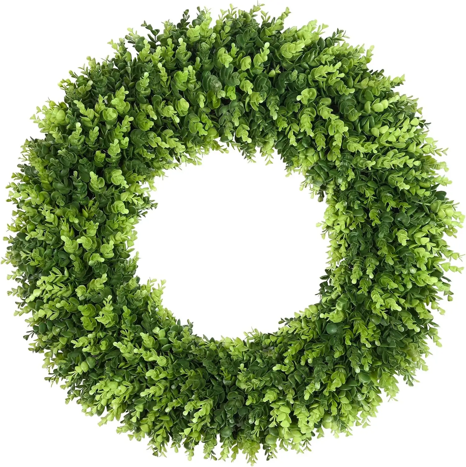 

32 inch Boxwood Wreath, Artificial Large Summer Wreaths for Front Door with Yellow Cloth can DIY Shaped, Spring or Summer Wreath