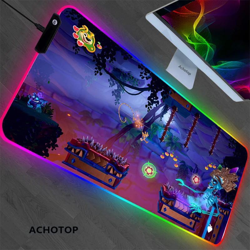 

Black Rug RGB Midnight Elf XL Anime HD Printing Computer Gamers Locking Lock Edge Mouse Pad XXL 90x40cm Keyboard PC Desk Pad