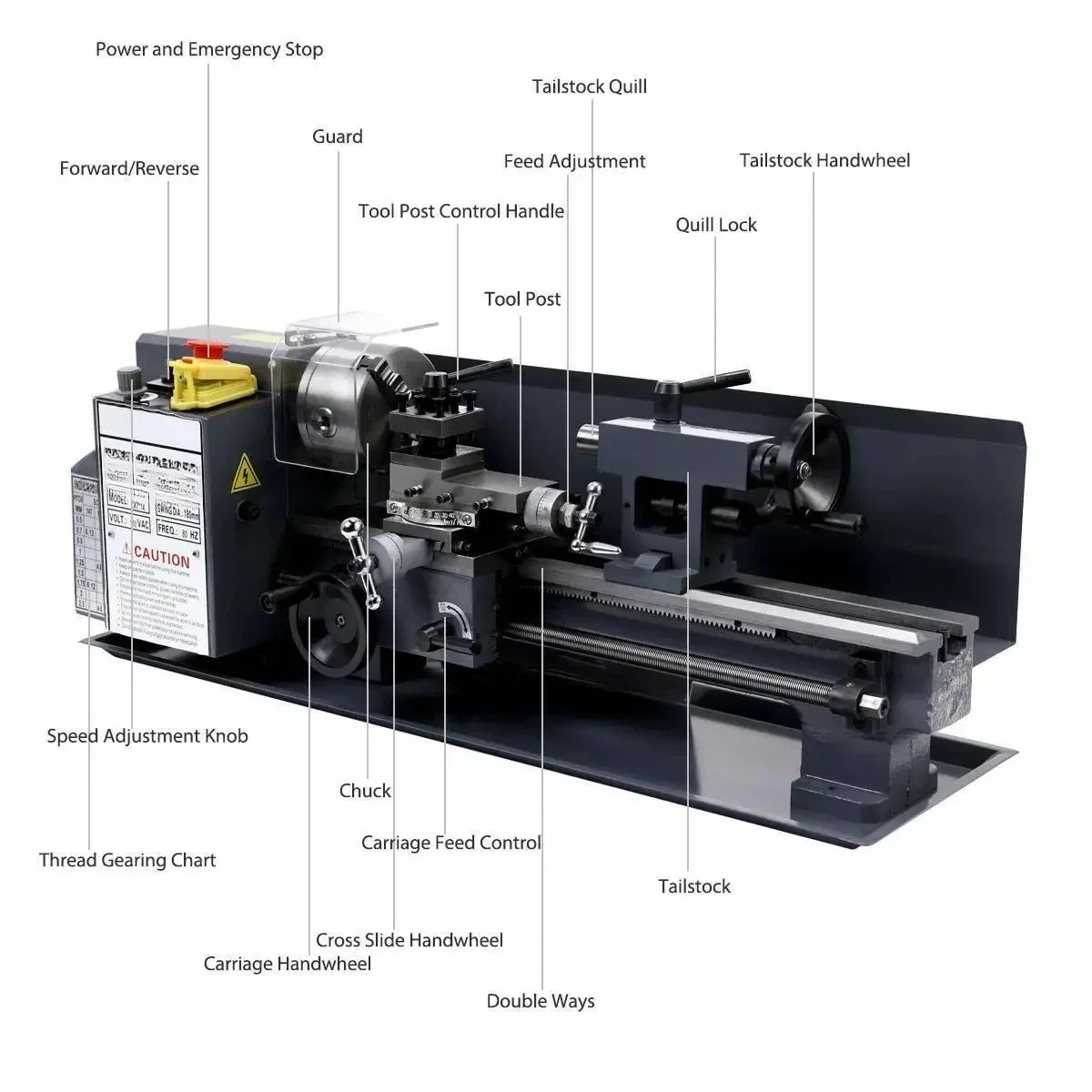 China Horizontal Small Benchtop 7x14 Mini Metal Lathe