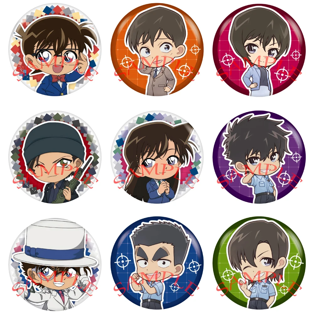 Anime Cartoon Badge Christmas Gifts Mouri Ran Miyano Shiho Conan Edogawa Badge Badge Brooch Pins Accessories