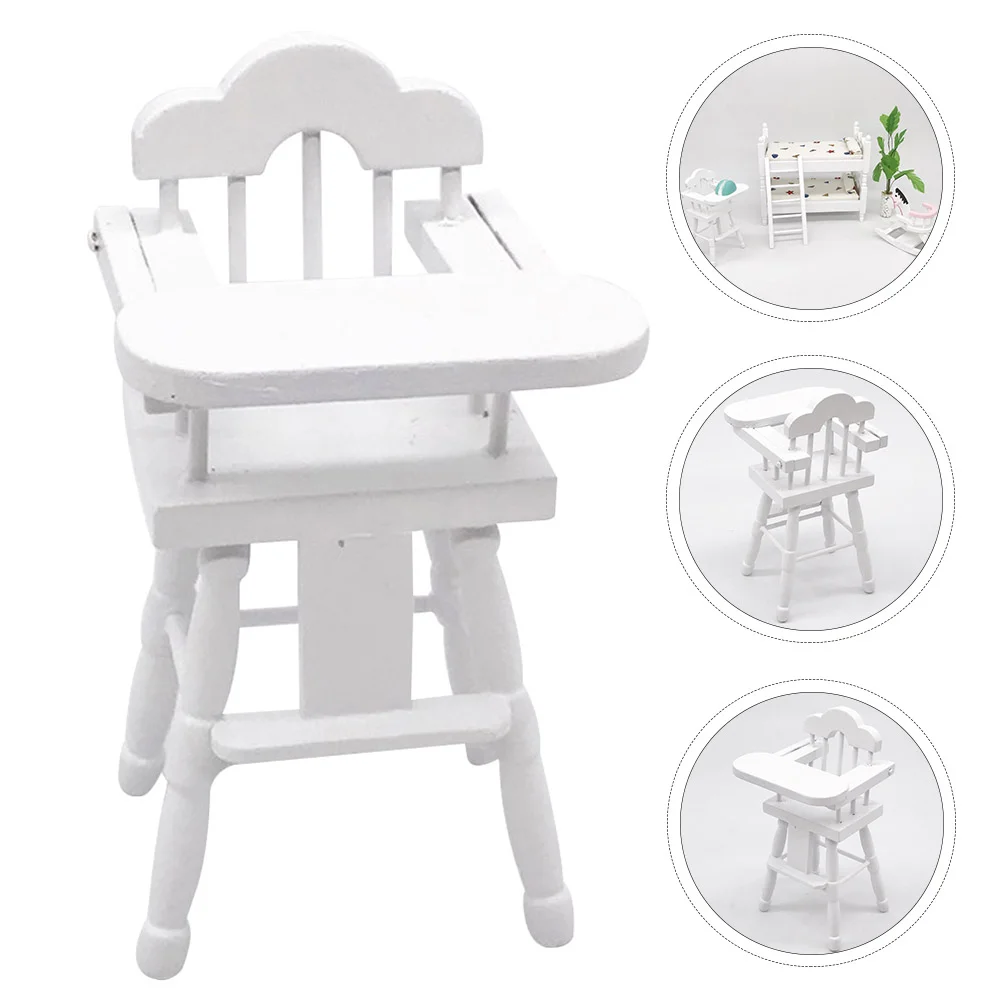 High Chair Toy Baby & Toddler Toys Micro Ornament Miniature Furniture Decor Feeding Model Dollhouse Accessory